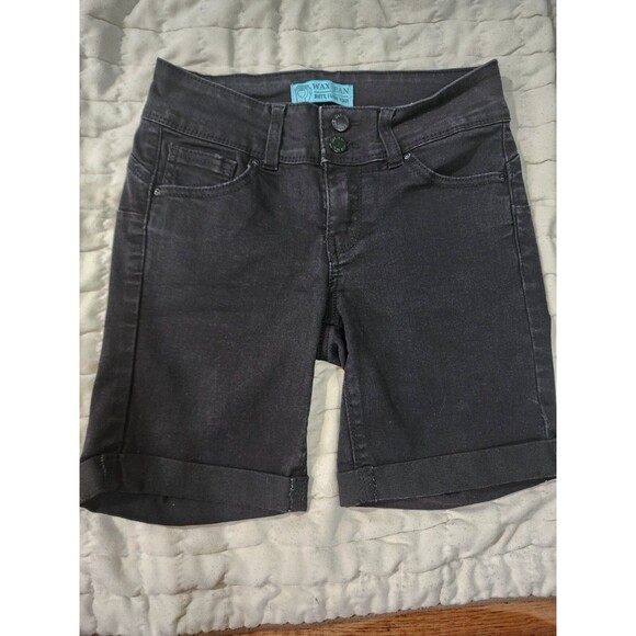 Wax Jeans Butt I Love You Black Stretch Shorts Women's Size Small - Picture 1 of 7
